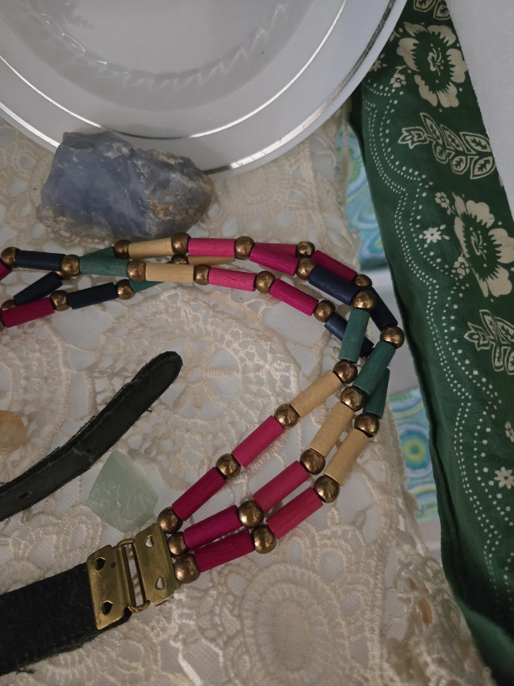 Boho Vintage Multi-Strand Beaded Waist Belt Women's Size 34